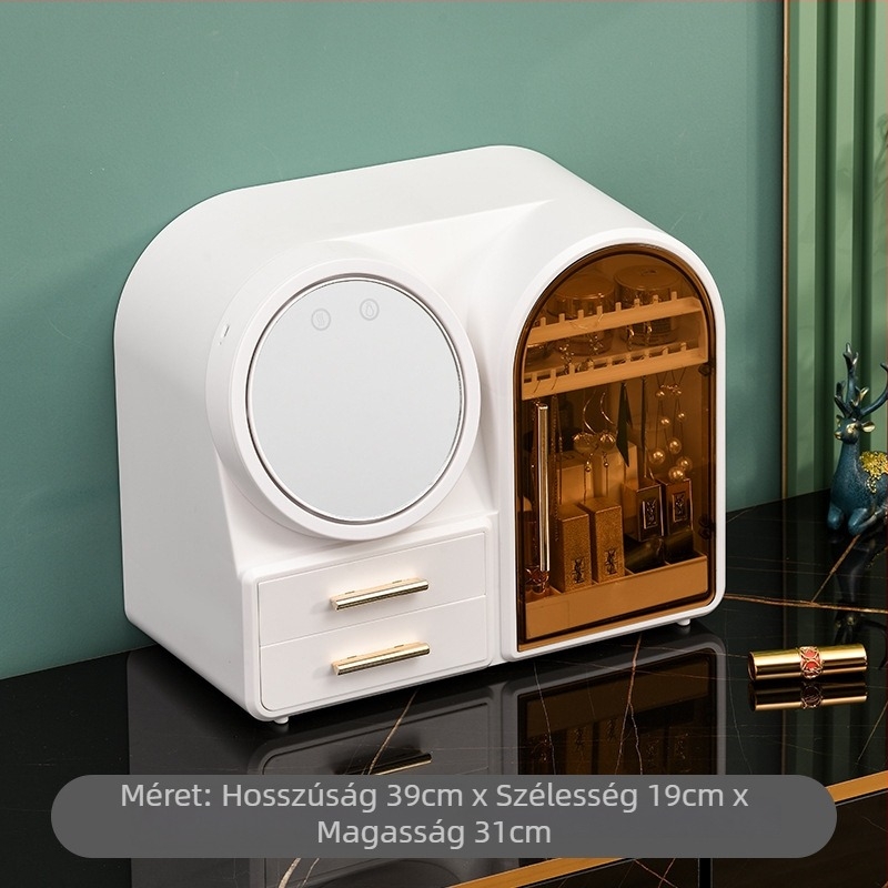 Kozmetikai tároló doboz, modell 1102, műanyag (HIPS+PS), 35L kapacitás, kozmetikumokhoz, modern minimalista stílus