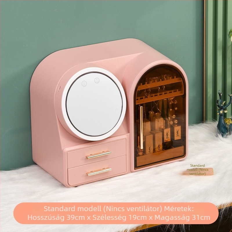 Kozmetikai tároló doboz, modell 1102, műanyag (HIPS+PS), 35L kapacitás, kozmetikumokhoz, modern minimalista stílus