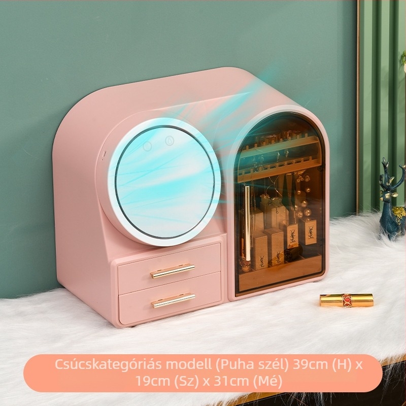 Kozmetikai tároló doboz, modell 1102, műanyag (HIPS+PS), 35L kapacitás, kozmetikumokhoz, modern minimalista stílus