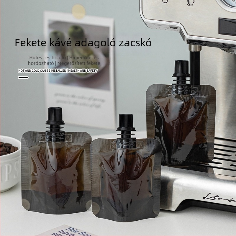 Kávé folyadék adagoló tasak, kis kapacitású, egyszer használatos, szivárgásmentes csomagolás tej-tea üzletek számára