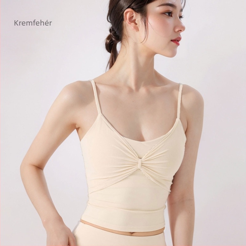Női hálós fitness mellény melltartóval - lélegző, gyorsan száradó nylon 78% + spandex 22%, karcsú szabás, hasi hosszúságú