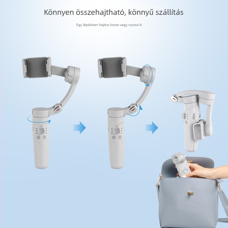 M1 okostelefon stabilizátor kézi gimbal, 3-tengelyes, remegés elleni, Bluetooth, távirányító, ABS