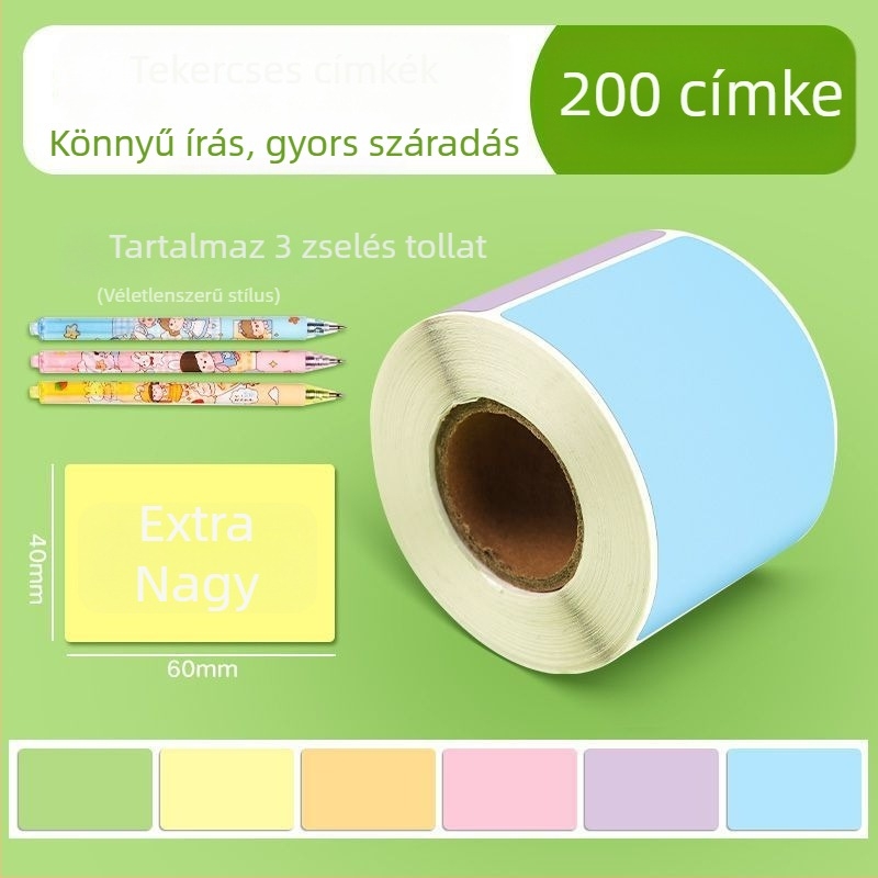 Öntapadós címke papírlapok üres felülettel íráshoz; levehető ragasztós jegyzetek; kézzel írható