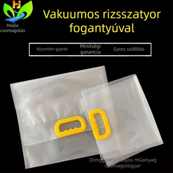 Sűrített, átlátszó vákuumos rizs csomagoló tasak, fogantyúval, köles és vegyes gabonák számára, nyomtatott
