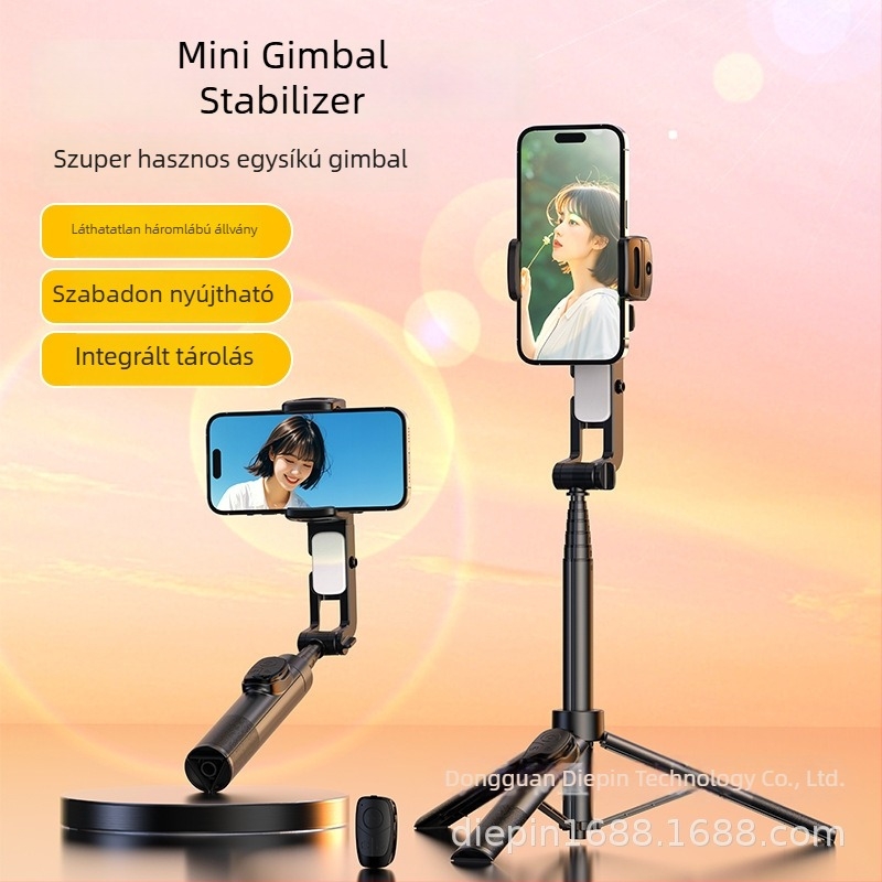 Stacked A-sorozat A-8 mobiltelefon gimbal Bluetooth és távirányítóval, 1-tengelyes, kompakt és összecsukható