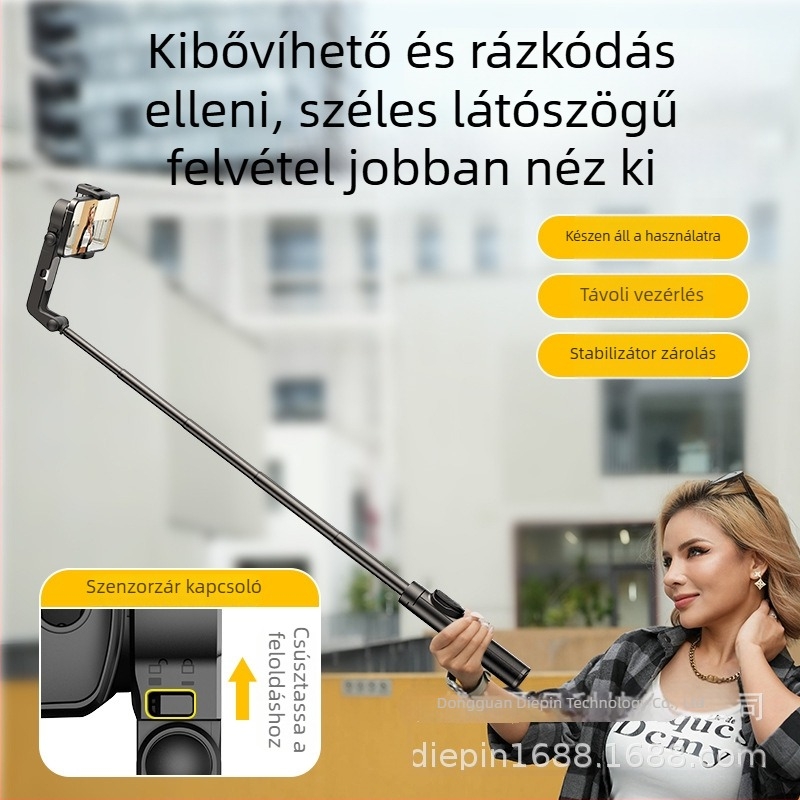 Stacked A-sorozat A-8 mobiltelefon gimbal Bluetooth és távirányítóval, 1-tengelyes, kompakt és összecsukható