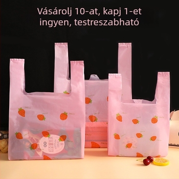 Zhicheng műanyag csomagoló táska ajándékcsomagoláshoz, eper mintás kialakítás, kétszintes felépítés, napi termelés 500000