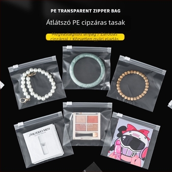 PE-anyagú, vastagított matt cipzáras zacskó, önzáró műanyag tároló ruhákhoz és kiegészítőkhöz, csomagban 50 darab