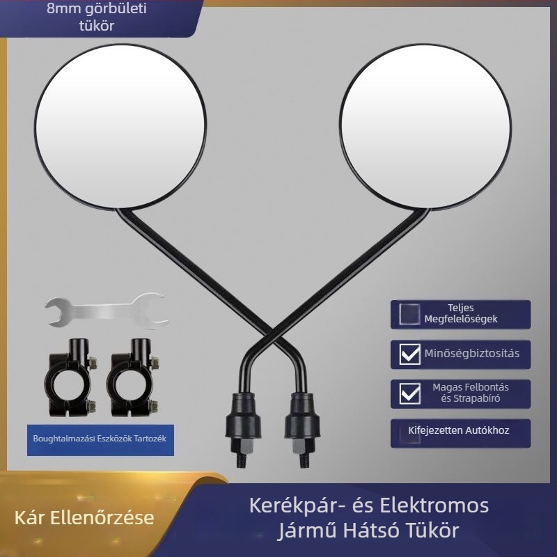 Universális konvex hátsó tükör elektromos rollerekhez és kerékpárokhoz