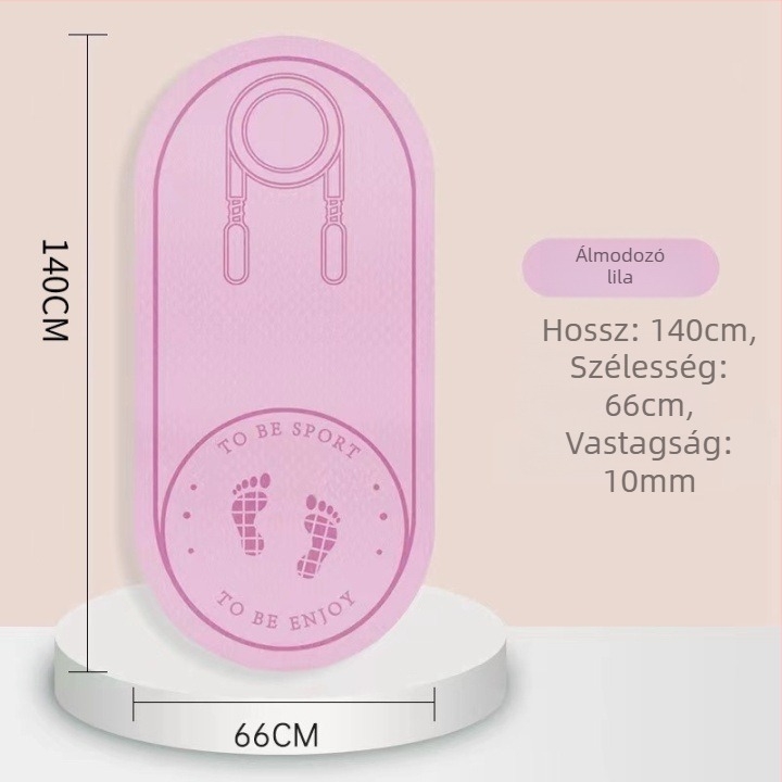 Ugrálókötél talp zajszigeteléssel és csúszásmentes felülettel, TPE jóga matrac, súly 500–700 g, vastagság 8/10/15 mm