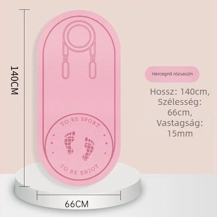Ugrálókötél talp zajszigeteléssel és csúszásmentes felülettel, TPE jóga matrac, súly 500–700 g, vastagság 8/10/15 mm