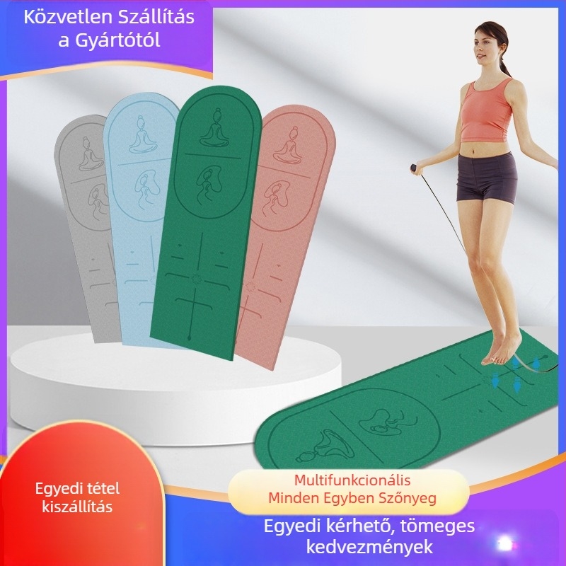 Ugrálókötél talp zajszigeteléssel és csúszásmentes felülettel, TPE jóga matrac, súly 500–700 g, vastagság 8/10/15 mm