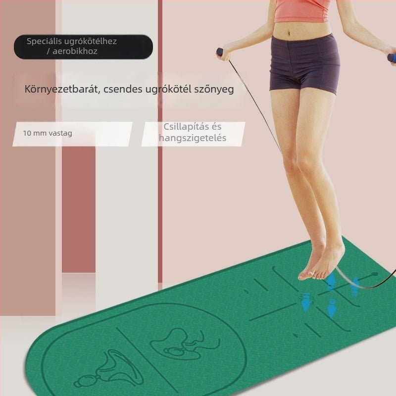 Ugrálókötél talp zajszigeteléssel és csúszásmentes felülettel, TPE jóga matrac, súly 500–700 g, vastagság 8/10/15 mm