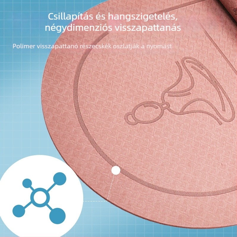Ugrálókötél talp zajszigeteléssel és csúszásmentes felülettel, TPE jóga matrac, súly 500–700 g, vastagság 8/10/15 mm
