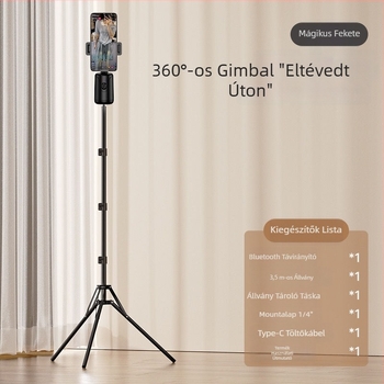Asztali gimbal állvány AI panoráma követéssel, anti‑rezgés és anti‑elmozdulás stabilizációval, Bluetooth, távvezérlő