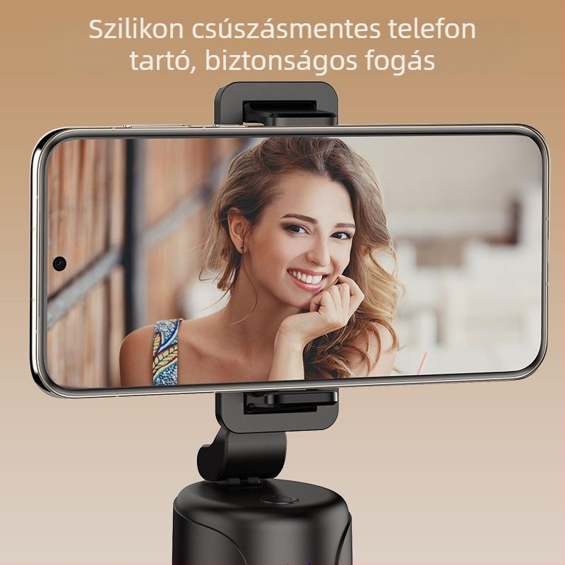 Asztali gimbal állvány AI panoráma követéssel, anti‑rezgés és anti‑elmozdulás stabilizációval, Bluetooth, távvezérlő