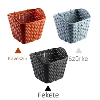Műanyag kék kerékpárkosár, esőálló és vízálló, fedél nélküli