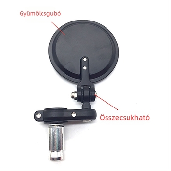 Motorkerékpár retró hajtogatható hátsó tükör, alumíniumötvözet, kerek tükör, modell H-001-B