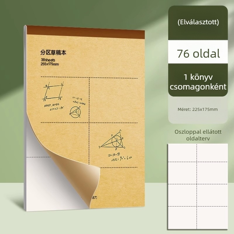 Deli vázlatfüzet, papír borítású, belső papír 75 g, modell 19864248