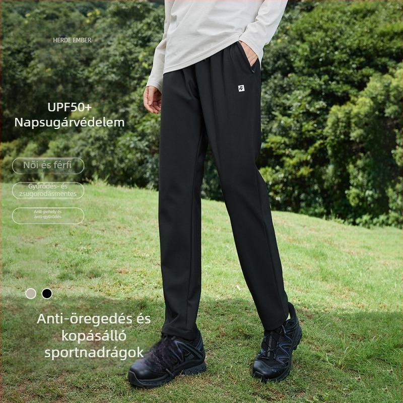Uniszex futónadrág – napvédelem, légáteresztő, anti-pilling, kopásálló, egyenes szabás, pamut-poliészter-spandex