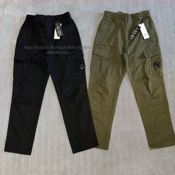 Casual nadrág – japán retro stílus, hosszú egyenes szabású, pamut-oxford keverék anyag, középmagasságú derekú, cipzáras, tavasz-ősz szezonhoz