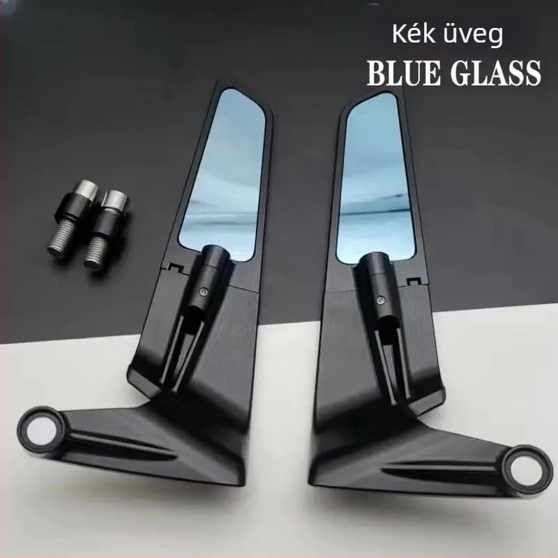 Szárny-stílusú hátsó tükör KTM motorkerékpárokhoz – alumínium ötvözet, négyzet alakú tükör, előre-hátra rögzítés, kompatibilis KTM modellek: 125 Duke, 250/390/200/690, 790, 990 Super Duke R; magas vibrációállóság