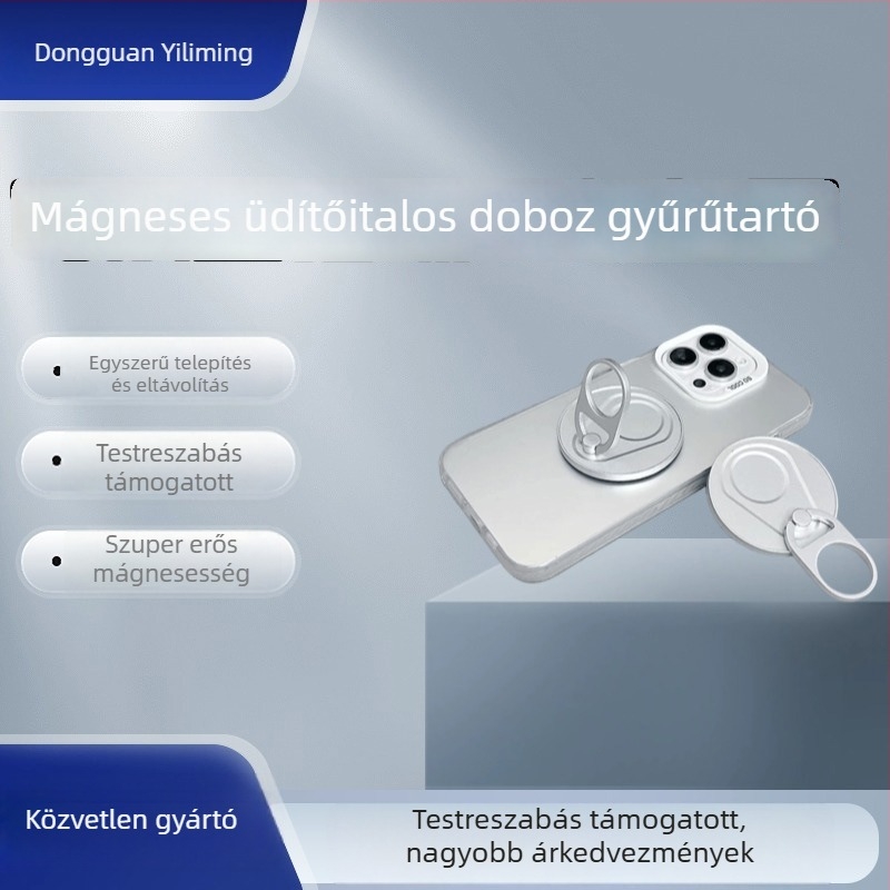 Mágneses telefontartó, modell YLM-22, cinkötvözet, minimalist stílus, testreszabható