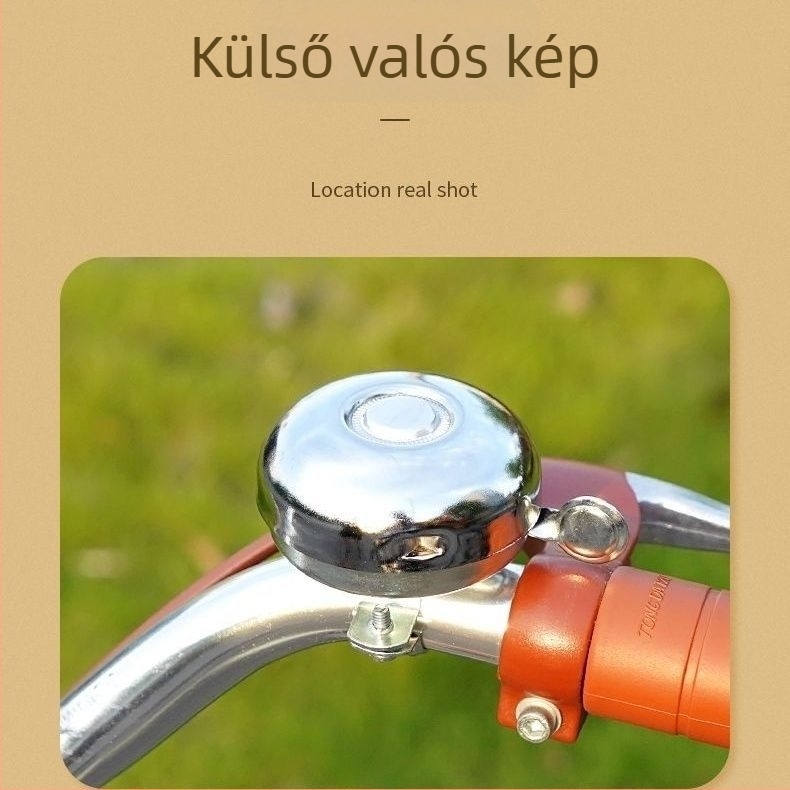 Kerékpár csengő – dupla forgó mechanizmus, alumíniumötvözet, retro stílus, univerzális felnőtteknek és diákoknak