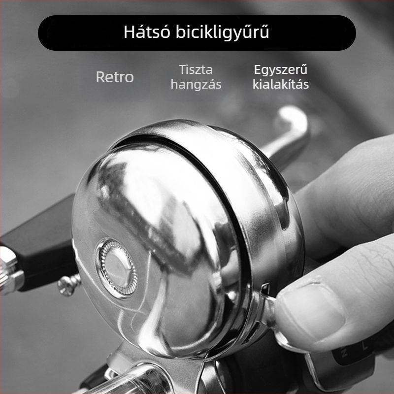 Kerékpár csengő – dupla forgó mechanizmus, alumíniumötvözet, retro stílus, univerzális felnőtteknek és diákoknak