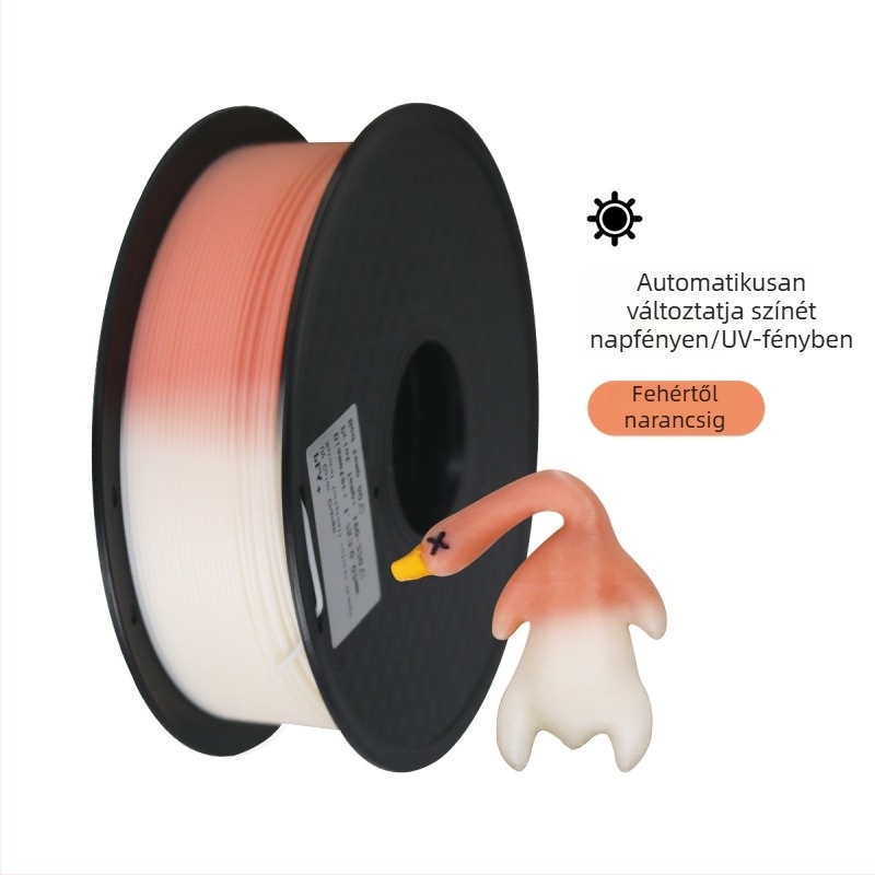Fényérzékeny PLA+ filament 3D nyomtatáshoz, UV színváltó hatás, 1 kg tekercs
