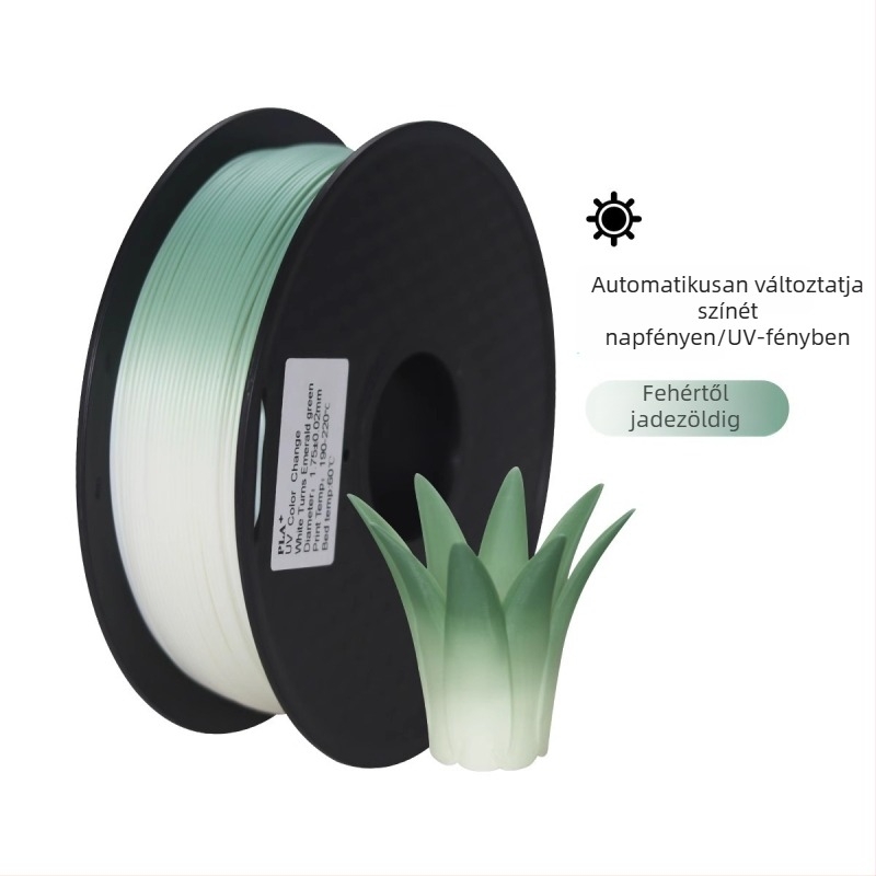 Fényérzékeny PLA+ filament 3D nyomtatáshoz, UV színváltó hatás, 1 kg tekercs
