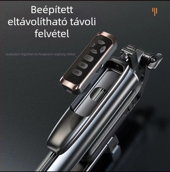 Mobiltelefonhoz való Selfie Stick Tripod, 360°-os forgás (vízszintes és függőleges), Anyag: ABS műanyag + alumínium ötvözet, Tömeg: 800 g, 1 év utóértékesítési szolgáltatás
