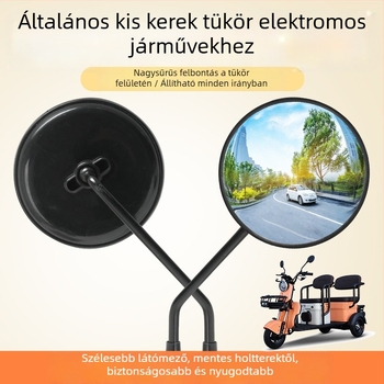 Elektromos motorkerékpár visszapillantó tükör fish-eye, széles látómező, domború tükör, nagy felbontás, univerzális anti‑fényvisszaverődés