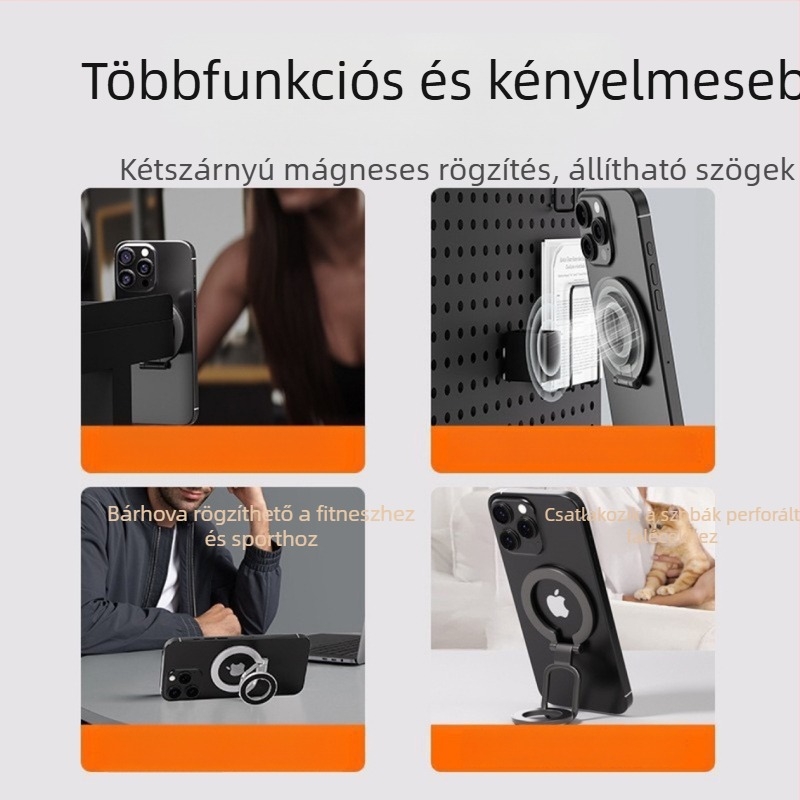 Mágneses telefonasztal-tartó MagSafe-készülékhez — ultra vékony, összecsukható fémtartó