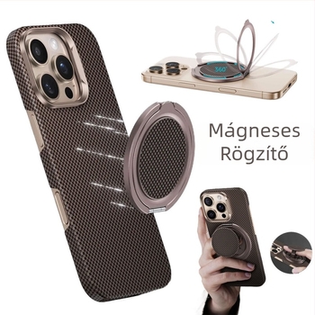Alumíniumötvözet mágneses telefon-tartó – gyűrűs tartó, asztali használatra, 360° forgás, MagSafe stílus