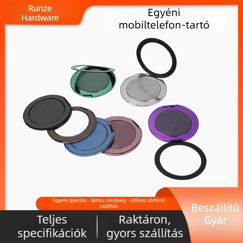 Asztali telefon-tartó 360° forgással, vezeték nélküli töltéssel, fém alap és ragasztó hátoldallal — univerzális (RZ007, Moisturizing)
