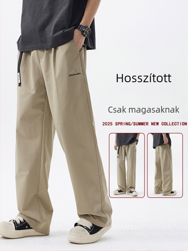 Férfi munkás- és szabadidő nadrág, laza szabás, középső derék, dekoratív zsebek, lélegző anyag nylon/elastán (90% nylon, 10% elastán)