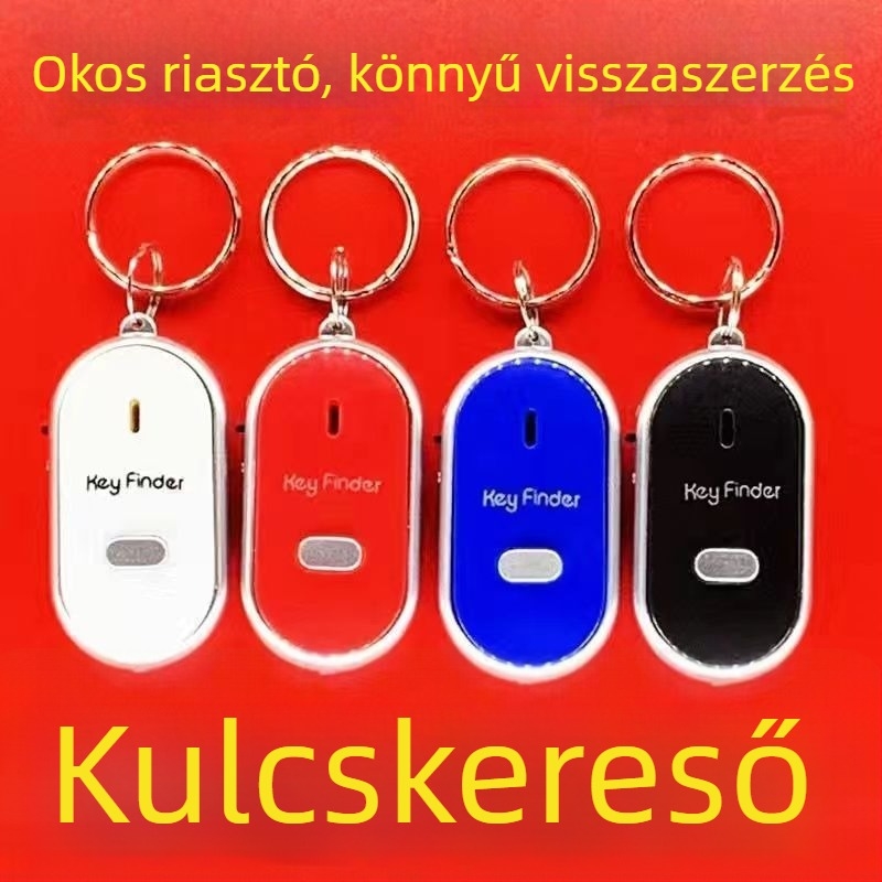 Kulcstartó riasztó az elvesztés elleni védelemhez, helymeghatározás és hangvezérlésű síp