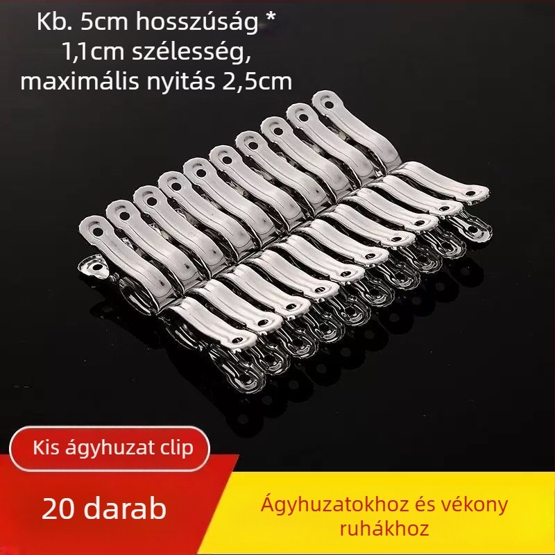 Szárítóklipek, rozsdamentes acélból, modell A2715, nem összecsukható, 100 darab