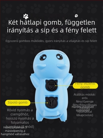 Gyerekek kerékpárjának első lámpája, újratölthető, nagy fényerejű LED, kürt és csengő, szíjjal rögzíthető