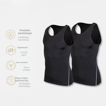 Férfi sportmellény futáshoz és edzéshez – minden évszakra, Milk Silk anyag, 90% poliészter, egyszínű, elasztikus fitnesz mellény