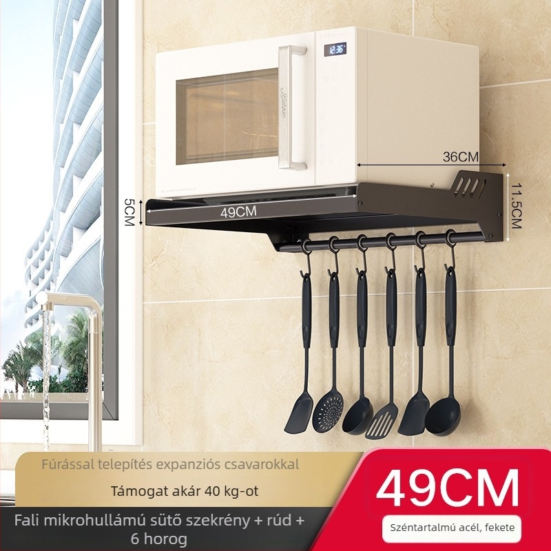 Fali mikrohullámú sütő állvány — fém, Love Carrie márka, modell Microwave oven rack, stílus modern egyszerűség, feldolgozás: egyedi minták