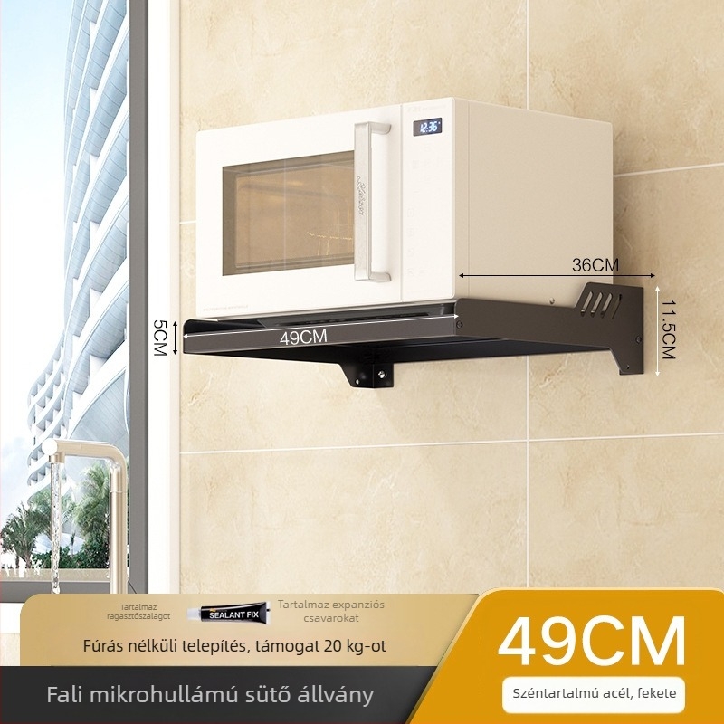 Fali mikrohullámú sütő állvány — fém, Love Carrie márka, modell Microwave oven rack, stílus modern egyszerűség, feldolgozás: egyedi minták