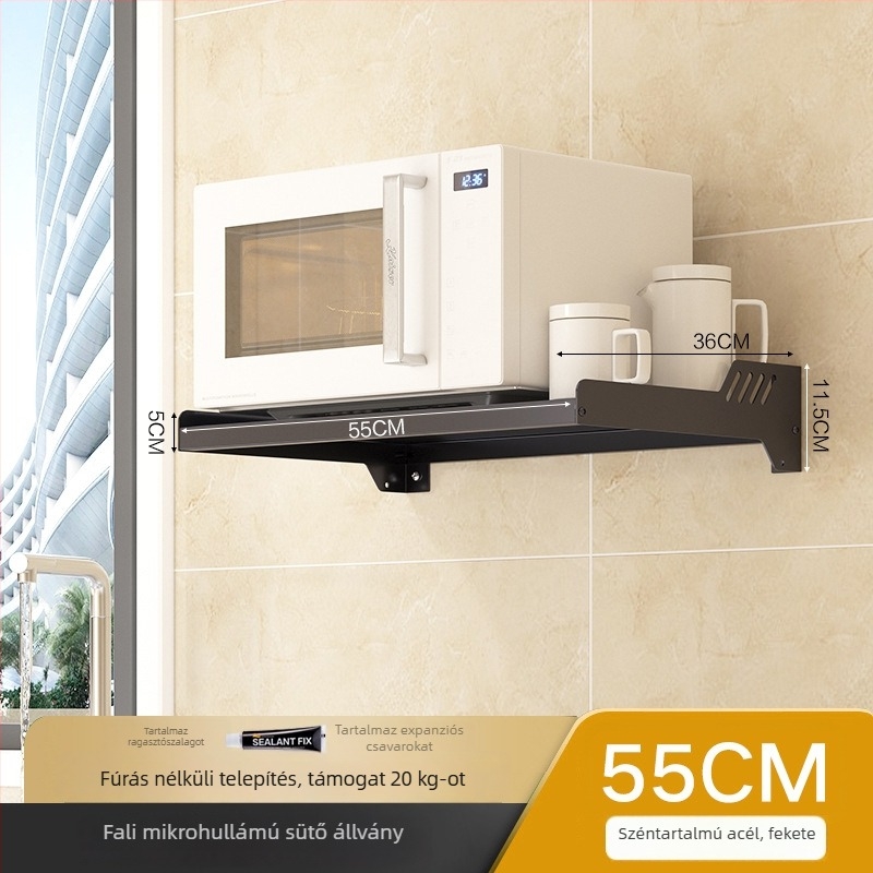 Fali mikrohullámú sütő állvány — fém, Love Carrie márka, modell Microwave oven rack, stílus modern egyszerűség, feldolgozás: egyedi minták