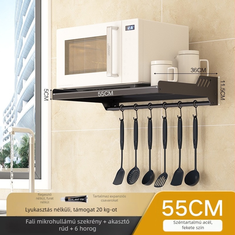 Fali mikrohullámú sütő állvány — fém, Love Carrie márka, modell Microwave oven rack, stílus modern egyszerűség, feldolgozás: egyedi minták