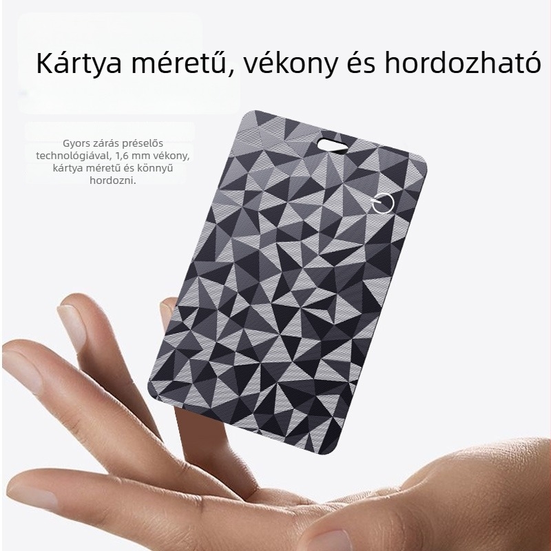 Kártya típusú anti-lost nyomkövető Apple iOS-hoz — Bluetooth, globális pontos helymeghatározás, IP68 vízálló