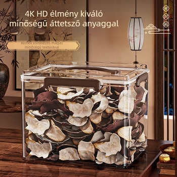 Átlátszó tároló doboz, zárt, nedvességálló, asztali rendező, 30–40 L, műanyag, többfunkciós