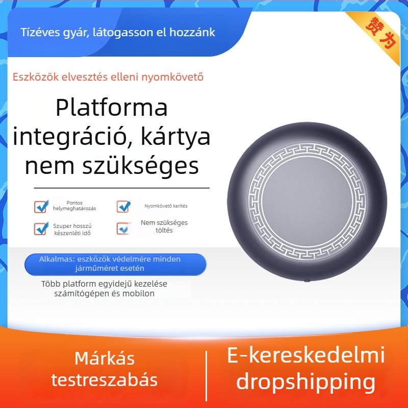 Okos Bluetooth-alapú anti-elvesztő tracker iOS-hez ragasztó rögzítéssel, PVC burkolat, 18 g, 3 év üzemidő, felhőalapú tárhely