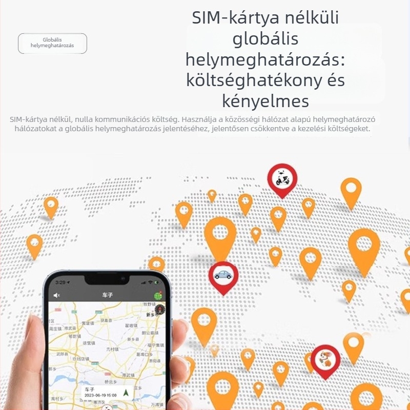 Okos Bluetooth-alapú anti-elvesztő tracker iOS-hez ragasztó rögzítéssel, PVC burkolat, 18 g, 3 év üzemidő, felhőalapú tárhely