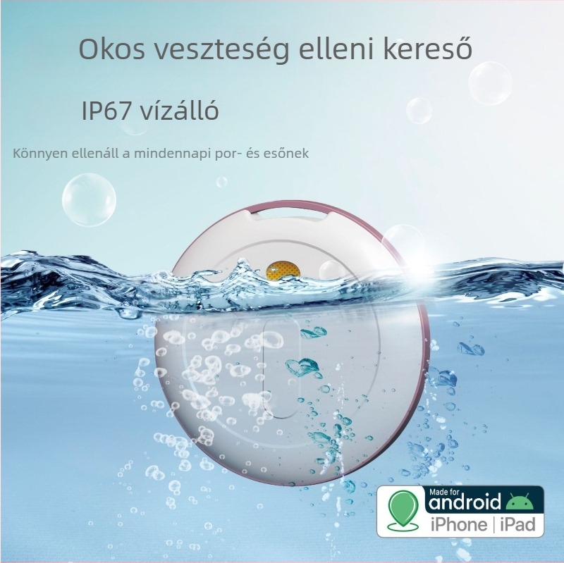 Vízálló Bluetooth GPS nyomkövető, P20A modell, Android és iOS kompatibilis, kulcstartóhoz csatlakoztatható